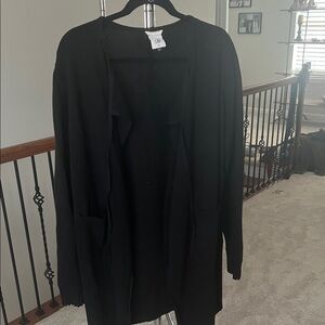 CAbi Classic Black Women's  Long Cardigan 32”